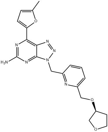 (S)-7-(5-Methyl-furan-2-yl)-3-[6-(tetrahydro-furan-3-yloxyMethyl)-pyridin-2-ylMethyl]-3H-[1,2,3]triazolo[4,5-d]pyriMidin-5-ylaMine Structure