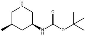 N - [(3S,5R)-5-甲基哌啶-3-基]氨基甲酸叔丁酯 结构式