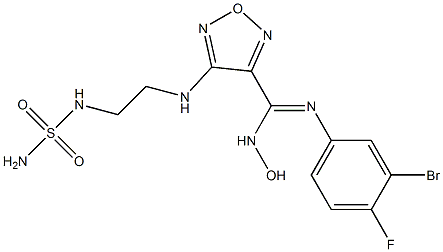 4-[[2-[(氨基磺酰基)氨基]乙基]氨基]-N'-(3-溴-4-氟苯基)-N-羟基-1,2,5-恶二唑-3-甲脒 结构式