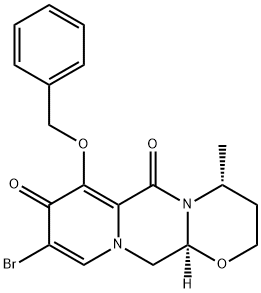 (4R,12AS)-7-(ベンジルオキシ)-9-ブロモ-4-メチル-3,4,12,12A-テトラヒドロ-2H-ピリド[1',2':4,5]ピラジノ[2,1-B][1,3]オキサジン-6,8-ジオン 化学構造式
