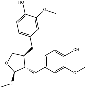 4,4'-Dihydroxy-3,3',9-triMethoxy-9,9'-epoxylignan Structure