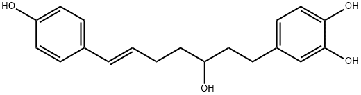 1-(3,4-ジヒドロキシフェニル)-7-(4-ヒドロキシフェニル)hept-6-エン-3-オール 化学構造式