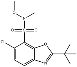 2-(TERT-ブチル)-6-クロロ-N-メトキシ-N-メチルベンゾ[D]オキサゾール-7-スルホンアミド 化学構造式