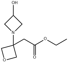 Ethyl 2-(3-(3-hydroxyazetidin-1-yl)oxetan-3-yl)acetate 结构式