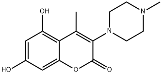 5,7-二羟基-4-甲基-3-(4-甲基哌嗪-1-基)-2H-色烯-2-酮,1209261-56-2,结构式