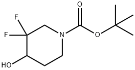3,3-ジフルオロ-4-ヒドロキシピペリジン-1-カルボン酸TERT-ブチル 化学構造式