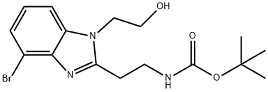 tert-Butyl 2-(4-bromo-1-(2-hydroxyethyl)-1H-benzo[d]imidazol-2-yl)ethylcarbamate Structure