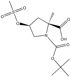 N-BOC-顺式-4-甲磺酰基-L-脯氨酸甲酯 结构式