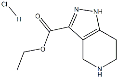 4,5,6,7-テトラヒドロ-1H-ピラゾロ[4,3-C]ピリジン-3-カルボン酸エチルエステル塩酸塩 化学構造式