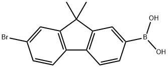 (7-ブロモ-9,9-ジメチル-9H-フルオレン-2-イル)ボロン酸 化学構造式
