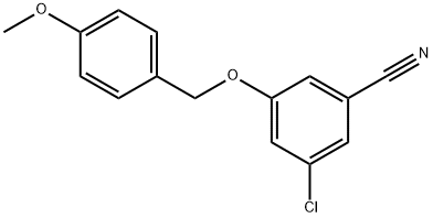 3-氯-5-[(4-甲氧基苄基)氧基]苯腈,1213790-87-4,结构式