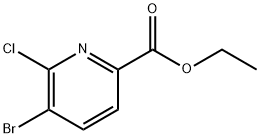 5-ブロモ-6-クロロピコリン酸エチル 化学構造式