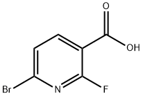 6-ブロモ-2-フルオロニコチン酸 化学構造式