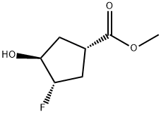 (1S,3S,4S)-Methyl 3-fluoro-4-hydroxycyclopentanecarboxylate Structure