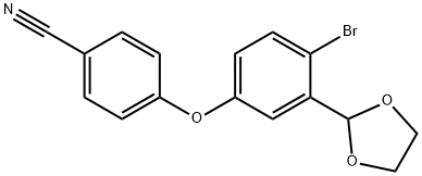 4-[4-溴-3-(1,3-二氧杂环戊烷-2-基)苯氧基]苯甲腈 结构式