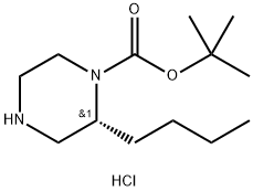 (R)-2-丁基哌嗪-1-羧酸叔丁酯盐酸盐, 1217463-36-9, 结构式