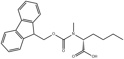 FMOC-N-甲基-D-正亮氨酸 结构式