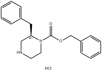 苄基(R)-2-苄基哌嗪-1-羧酸酯酸盐 结构式