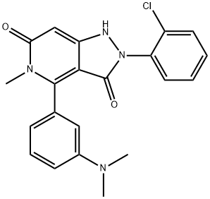 2-(2-氯苯基)-4-[3-(二甲基氨基)苯基]-5-甲基-1H-吡唑并[4,3-C]吡啶-3,6(2H,5H)-二酮, 1218942-37-0, 结构式