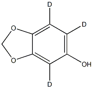 3,4‐(メチレンジオキシ)フェノール‐2,4,5‐D3,OD 化学構造式