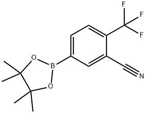 5-(4,4,5,5-四甲基-1,3,2-二氧硼戊环-2-基)-2-(三氟甲基)苄腈, 1220219-14-6, 结构式