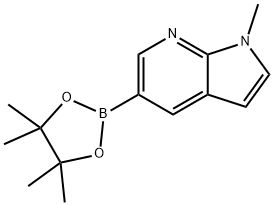 1-甲基-5-(4,4,5,5-四甲基-1,3,2-二氧杂环戊硼烷-2-基)-1H-吡咯并[2,3-B]吡啶,1220696-34-3,结构式