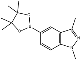 1,3-二甲基-5-(4,4,5,5-四甲基-1,3,2-二氧硼杂环戊烷-2-基)-1H-吲唑, 1220696-53-6, 结构式