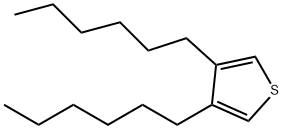 3,4-ジヘキシルチオフェン 化学構造式
