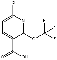 6-クロロ-2-(トリフルオロメトキシ)ニコチン酸 化学構造式