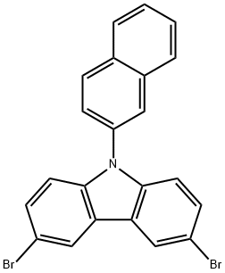 3,6-ジブロモ-9-(ナフタレニル)-9H-カルバゾール 化学構造式