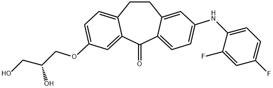 3-(2,4-ジフルオロフェニル)アミノ-9-[(2R)-2,3-ジヒドロキシプロポキシ]-10,11-ジヒドロ-5H-ジベンゾ[a,d]シクロヘプテン-5-オン