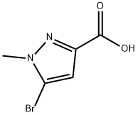 5-ブロモ-1-メチル-1H-ピラゾール-3-カルボン酸 化学構造式