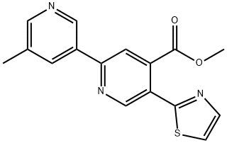 5'-甲基-5-(噻唑-2-基)-[2,3'-联吡啶]-4-羧酸甲酯 结构式