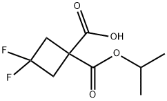 3,3-二氟环丁烷-1,1-二羧酸1-异丙基酯, 1225532-90-0, 结构式