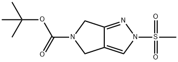 2-(甲基磺酰基)-2,6-二氢吡咯并[3,4-C]吡唑-5(4H)-羧酸叔丁酯, 1226781-82-3, 结构式