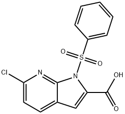6-氯-1-(苯磺酰基)-1H-吡咯并[2,3-B]吡啶-2-羧酸 结构式