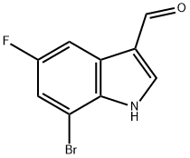 7-溴-5-氟-1H-吲哚-3-甲醛, 1227269-11-5, 结构式