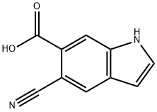5-氰基-1H-吲哚-6-羧酸, 1227269-42-2, 结构式