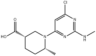 3-Piperidinecarboxylic acid, 1-[6-chloro-2-(MethylaMino)-4-pyriMidinyl]-6-Methyl-, (3S,6R)- Struktur