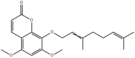 8-ゲラニルオキシ-5,7-ジメトキシクマリン 化学構造式