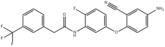 N-(5-(4-aMino-2-cyanophenoxy)-2-fluorophenyl)-2-(3-(trifluoroMethyl)phenyl)acetaMide Struktur