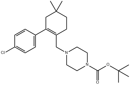 tert-butyl 4-((4'-chloro-5,5-diMethyl-3,4,5,6-tetrahydro-[1,1'-biphenyl]-2-yl)Methyl)piperazine-1-carboxylate Struktur
