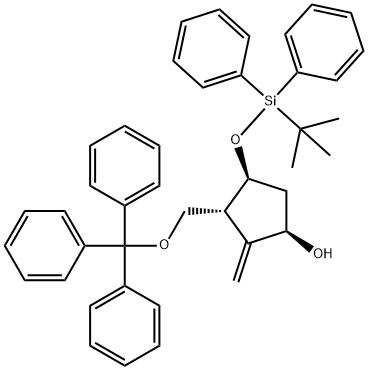 (1R,3R,4S)-4-(叔丁基苯基甲硅烷氧基)-2-亚甲基-3-(三苯甲基氧基甲基)环戊醇, 1233193-58-2, 结构式