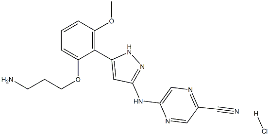 5-(5-(2-(3-aMinopropoxy)-6-Methoxyphenyl)-1H-pyrazol-3-ylaMino)pyrazine-2-carbonitrile hydrochloride Structure