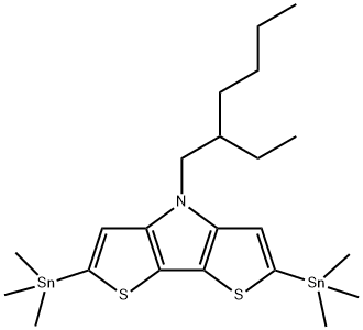 4-(2-ethylhexyl)-2,6-bis(triMethylstannyl)-4H-dithieno[3,2-b:2',3'-d]pyrrole Struktur