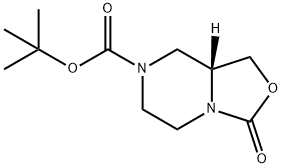 (8AR)-四氢-3-氧代-3H-恶唑并[3,4-A]吡嗪-7(1H)-羧酸叔丁酯, 1235469-36-9, 结构式