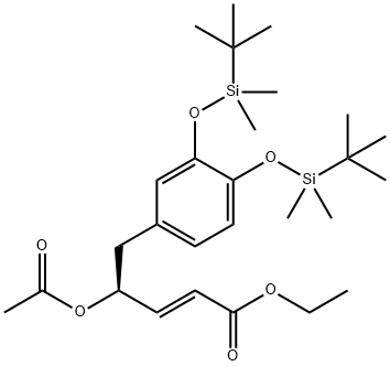 (2E,4S)-4-(Acetyloxy)-5-[3,4-bis[[(1,1-diMethylethyl)diMethylsilyl]oxy]phenyl]-2-pentenoic Acid Structure