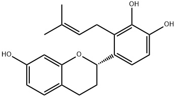 4-[(2R)-3,4-二氢-7-羟基-2H-1-苯并吡喃-2-基]-3-(3-甲基-2-丁烯-1-基)-1,2-苯二酚,1238116-48-7,结构式
