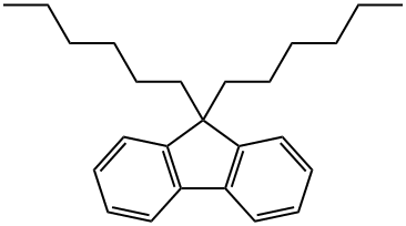 9,9-ジヘキシルフルオレン 化学構造式
