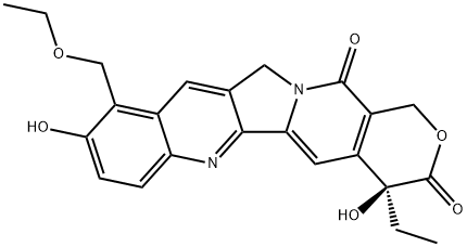(4S)-10-(EthoxyMethyl)-4-ethyl-4,9-dihydroxy-1H-pyrano[3',4':6,7]indolizino[1,2-b]quinoline-3,14(4H,12H)-dione Structure